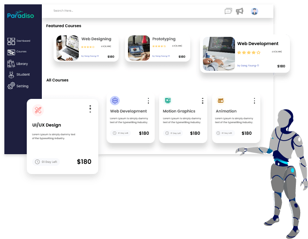 AI-Powered eCommerce LMS platform | Create and Sell Course Online Platform Paradiso CourseCart
